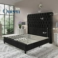 thumbnail image 4 of Merluxy Queen Bed Frame with 59.1" Sleigh Headboard,Velvet Upholstered,No Box Spring Needed,Black, 4 of 11