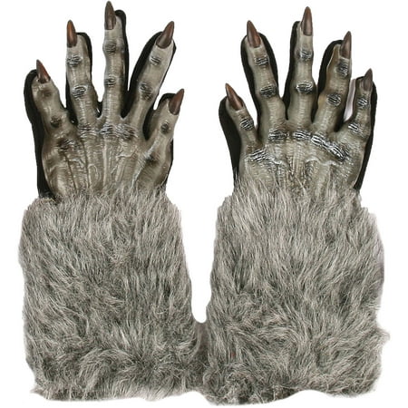 Gray Werewolf Gloves Adult Halloween Accessory