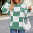 thumbnail image 4 of vigerkar Women's Oversized Batwing Sweaters 2025 Fall Outfits Trendy Crewneck Ribbed Knit Fashion Pullover Tops (Green, L), 4 of 9