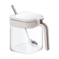 thumbnail image 1 of Bewildely Tarro de condimento dividido, cuchara de acero inoxidable, Control de cocción saludable que se puede utilizar para una salud saludable Cocina y Comedor Beige, 1 of 6