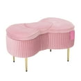 thumbnail image 6 of Impressions Vanity Hello Kitty Bow Velvet Ottoman Bench with Storage, Gold Metal Legs (Pink), 6 of 7