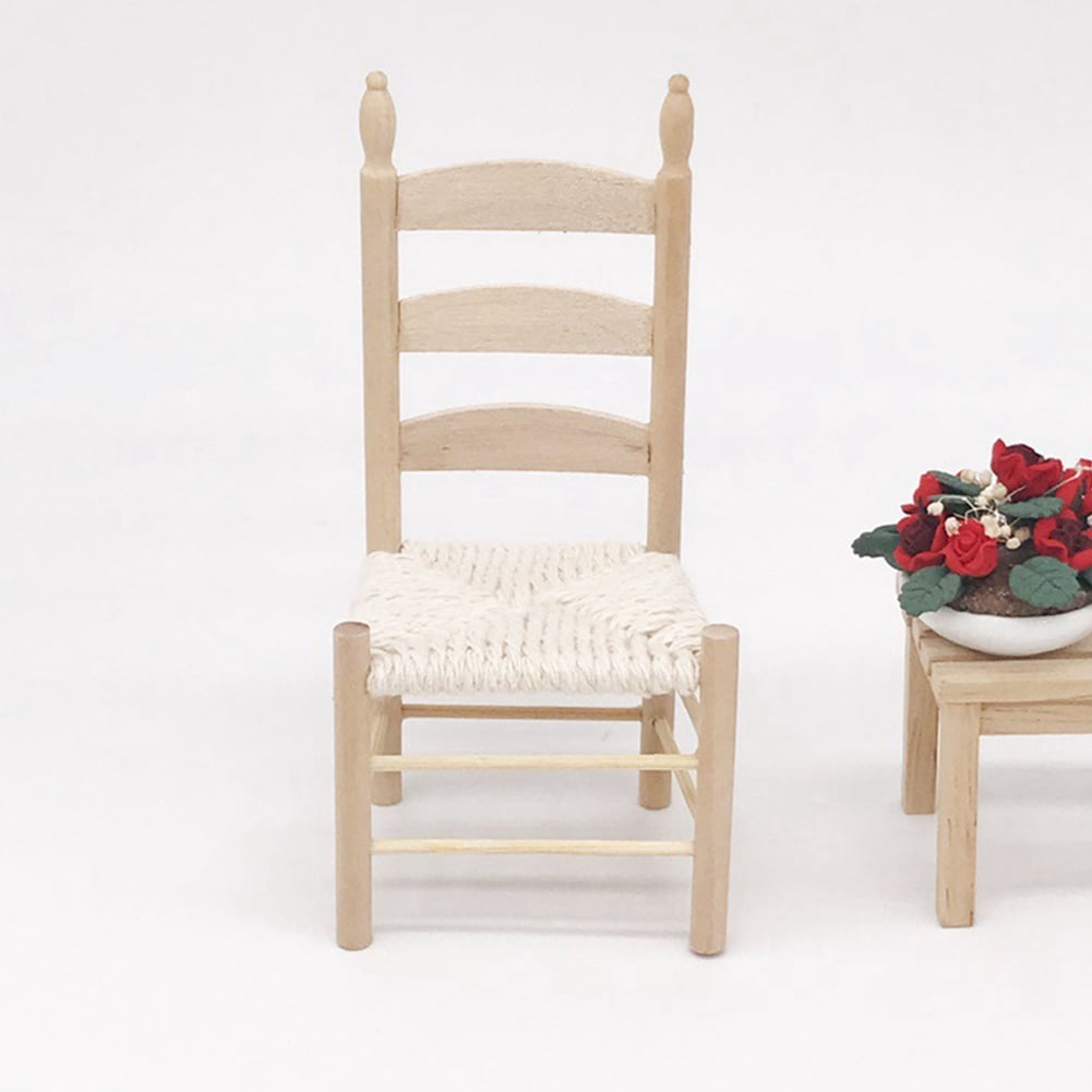 Silla Mecedora En Miniatura Para Casa De Muñecas – Escala 1:12, Madera, Ideal Para Decorar Y Jugar