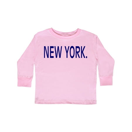 

Inktastic New York in Blue Text Gift Toddler Boy or Toddler Girl Long Sleeve T-Shirt