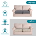thumbnail image 3 of 2024 Stretch Couch Cushion Covers Solid Pattern Suitable for Loveseat Sofa(3pc Taupe), 3 of 5