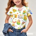 thumbnail image 5 of YABCSAZ Toddler Boy Girl Easter Shirt Summer Casual Loose T Shirts Crewneck Short Sleeve Bunny Outfits Kids Digger Eggs Hunt Tops Cotton Tee Top Blouses Size 9 T, 5 of 8