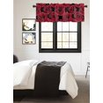 thumbnail image 5 of Kitchen Valances for Window, Vintage Red Poppies Light Filtering Rod Pocket Valance Curtain, Watercolor Floral on Black Background &nbsp;Short Curtains Window Topper for Bedroom Living Room 42x18in, 5 of 9