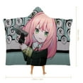 thumbnail image 7 of Anya Forger Spy X Hooded Blanket Poncho, Wearable Hooded Blanket Cozy Soft Warm Plush Fleece Blanket for Adult Women Men, 7 of 7