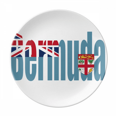 

Bermuda Country Flag Name Plate Decorative Porcelain Salver Tableware Dinner Dish