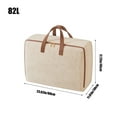 thumbnail image 3 of Oggfader Heavy Duty Extra Large Cotton Storage Bag with Reinforced Handles, Double Zipper - Collapsible Waterproof for Christmas, Clothes, Bedding, Moving, Dorm - Beige, 1Pc, 3 of 7