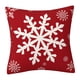 thumbnail image 4 of Funda de cojín navideña Decoración navideña Multiusos 45x45cm Funda de almohada Copo de nieve rojo, 4 of 9
