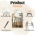 thumbnail image 2 of Homy Casa Swivel Counter Height Bar Stools Set of 2, 26 inch Modern Fabric Barstools, Countertop Kitchen Comfortable Bar Chairs with Back Metal Legs, Beige, 2 of 9