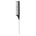thumbnail image 1 of Peine de cola de rata de dientes finos para salón de belleza, para mujeres, para teñir el cabello, peinar, cardar y desenredar. Negro, 1 of 9