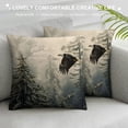 thumbnail image 3 of Autua Bald Eagle Forest Fog Graphic Decorative Cushion Throw Pillow Cover for Home Aesthetic Decor Winter Theme Printed 1PC 24x24in, 3 of 5