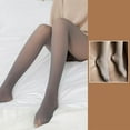 thumbnail image 2 of Medias con forro para mujer Medias térmicas elásticas opacas Terciopelo gris delgado con gris con pies Yuyangstore pantimedias mujer, 2 of 8