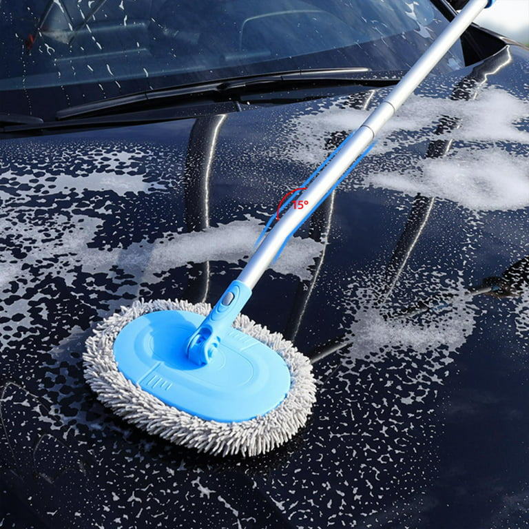 Car Wash Brush Mop, Long Handle Extendable Wet and Dry Cleaning Brush for RV