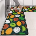 thumbnail image 2 of Kitchen Rugs Sets Of 2,Lemon Mixed Citrus Fruits DarkGreen Pattern Anti Fatigue Kitchen Mat Rugs Non Slip Washable,Decorative Kitchen Floor Mats for Kitchen,Sink,Laundry,17"x47"+17"x47", 2 of 5