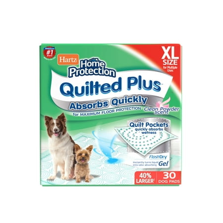 Hartz Home Protection Quilted Plus Clean Scented Dog Pads, XL, 30 in x 21 in, 30ct