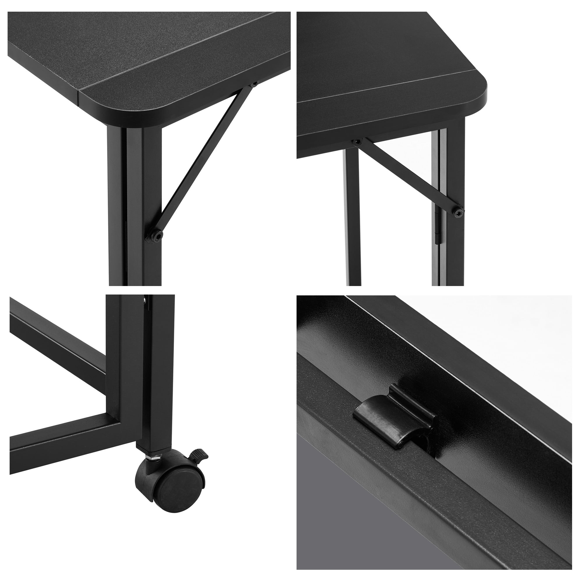 Folding Writing Desk Computer Desk for Small Space,39.37" Folding Desk for Study, Home Office,Small Spaces,black