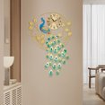 thumbnail image 5 of 65*93cm Gold Wall Clock Luxury Bird Large Wall Clock Battery Powered Metal Living Room Wall Watch Decor, 5 of 15