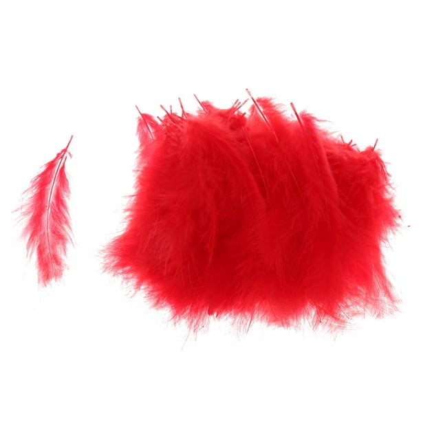 100 piezas de plumas hechas a mano, plumas decorativas, joyas de plumas para decoración rojo