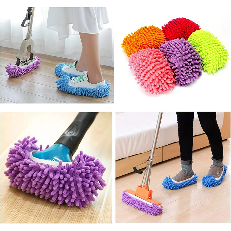 20 Pieces Mop Slippers Shoes for Floor Cleaning,Dusting Slippers Washable  Reusable,Mop Socks Cleaning Slippers for Women Men Cleaning Mop Tool for