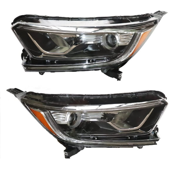 For 2017-2021 CRV Halogen with LED DRL Headlights Assembly, Left Driver and Right Passenger Headlight - Pair Set