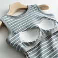 thumbnail image 4 of TODOZO Tank Tops for Women 2025 Built in Shelf Bra Racerback Summer Camisole U Neck Slim Fit Ribbed Sleeveless Crop Tops Workout Cute Tight striped Tank Tops Summer Clothes Teen Grey L, 4 of 7