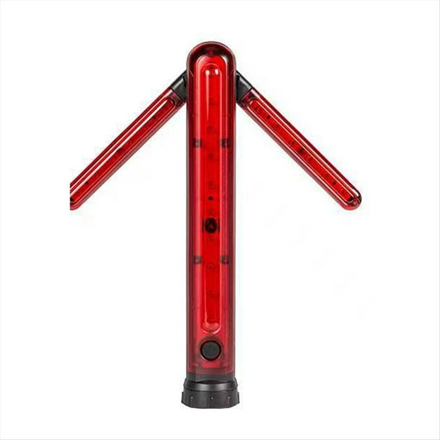 Bastón de Tráfico, Bastones de Seguridad de Tráfico LED, Bengalas de Emergencia para Señales de Carretera, Luz de Advertencia LED de Mano con Hoja Extensible