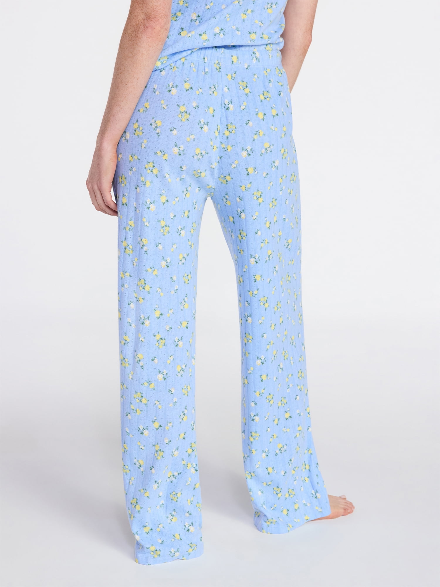Joyspun Women’s Pointelle Knit Sleepwear Pants, 30'' Inseam, Sizes XS-3X