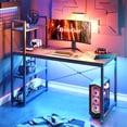 thumbnail image 1 of Bestier 55 inch Gaming Computer Desk with 4-Tier Shelves Craft Table Writing Study Table, Carbon Fiber, 1 of 9