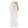 thumbnail image 3 of iiniim Women's Praise Dance Outfit Color Block Worship Dress with Pants Liturgical Dancewear White XXL, 3 of 7
