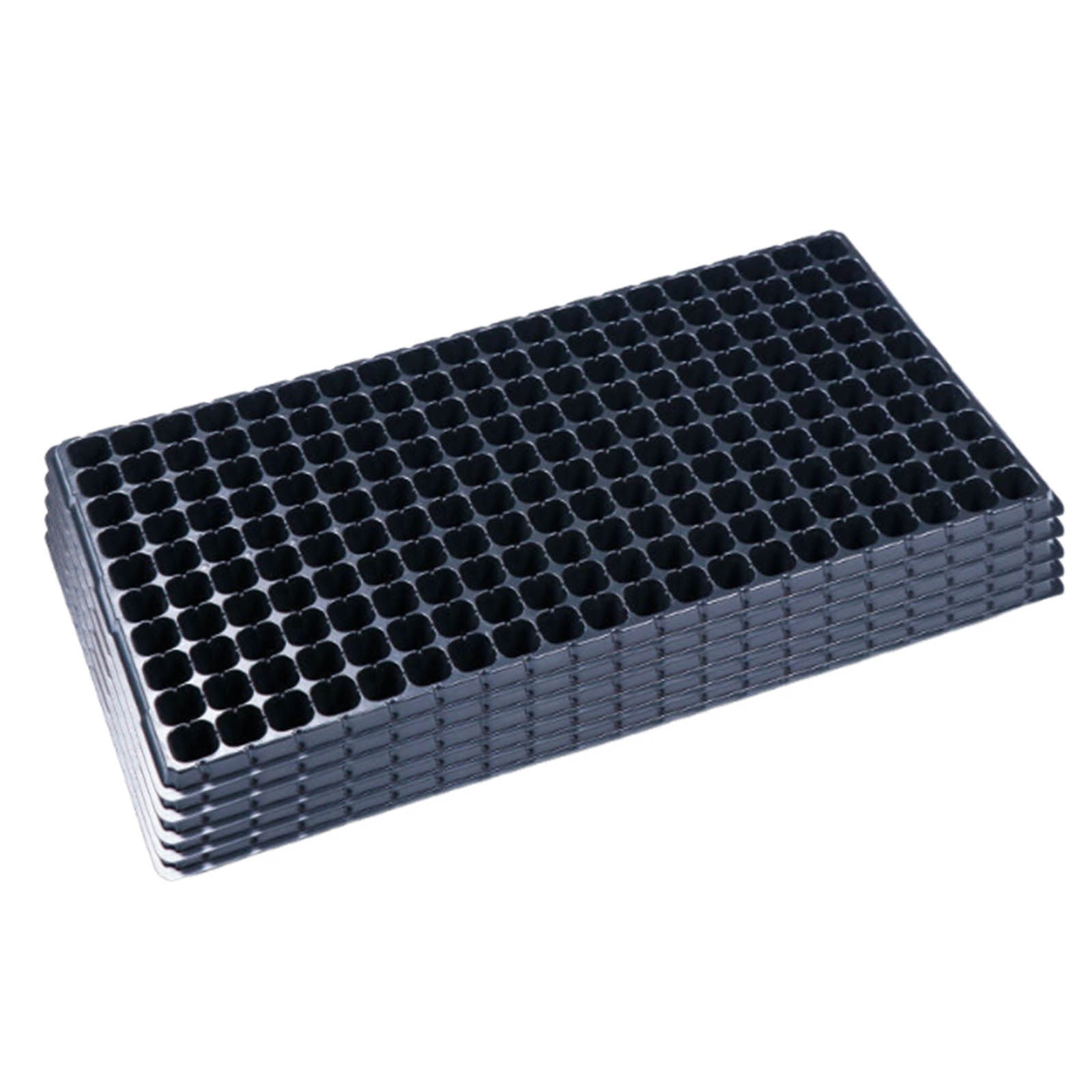 5 Pack 200 Cell Nursery Potting Trays, Plastic Seedling Starter Tray with No Drain Holes, Easy Watering Flat Garden Plant Growing Tray for Indoor Greenhouse Germination, 20.9'' x 10.6''