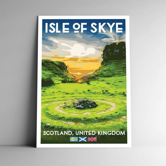 Isle of Skye Scotland Vintage Travel Poster / Postcard WPA Style Retro