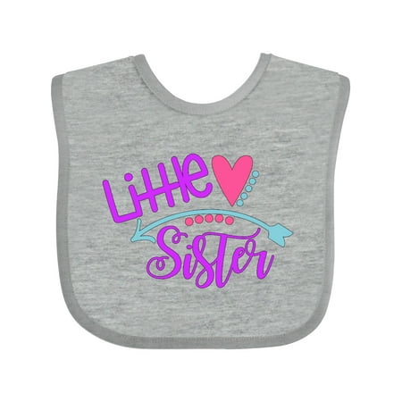 

Inktastic Little Sister Heart and Arrow Gift Baby Girl Bib