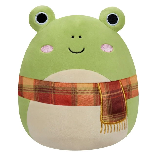 Squishmallows Oficial 7,5 Pulgadas Wendy the Green Frog con Bufanda a Cuadros - Juguete de Peluche Ultra Suave para Niños