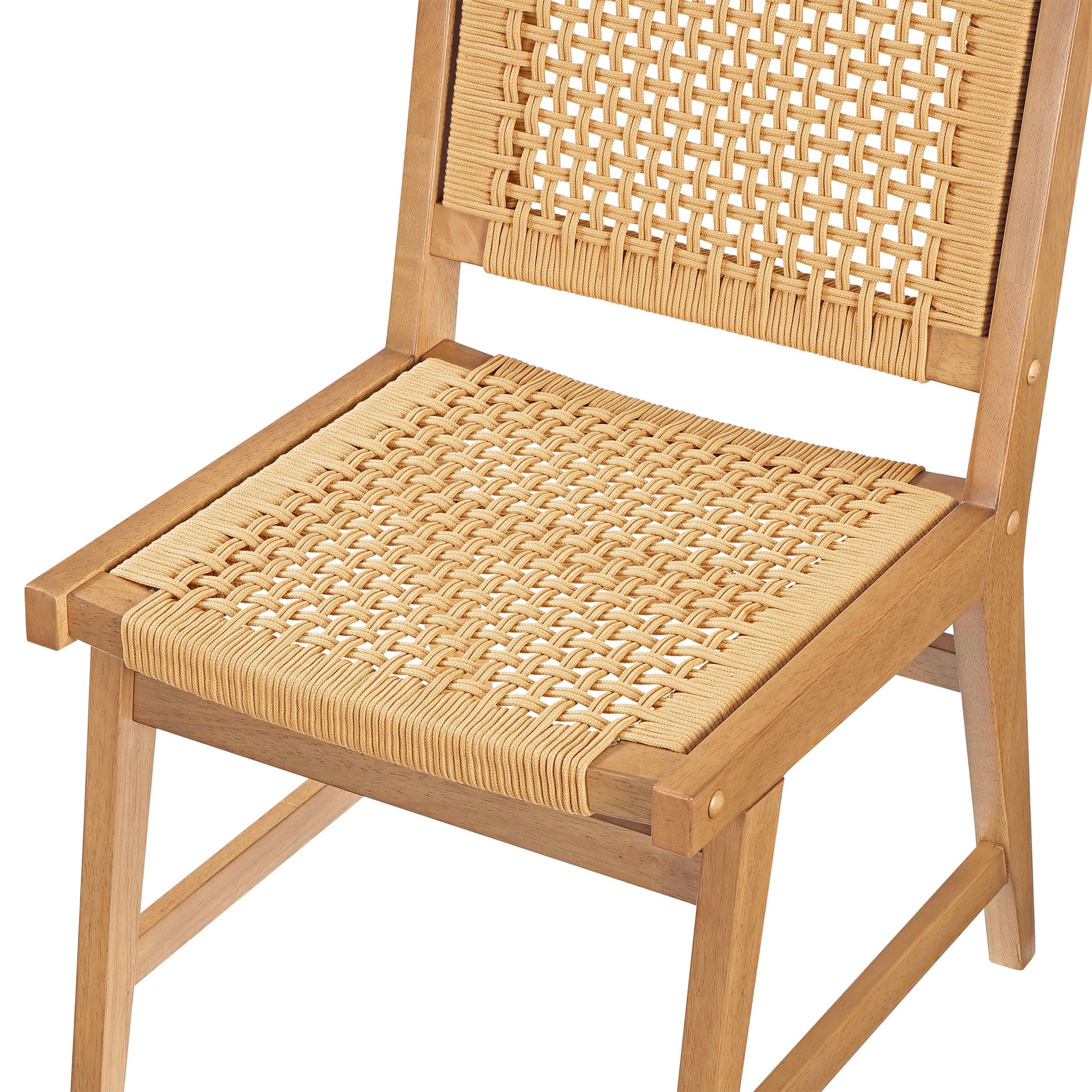 Better Homes & Gardens Vista Woven Coastal Dining Chairs, Light Honey, Set of 2