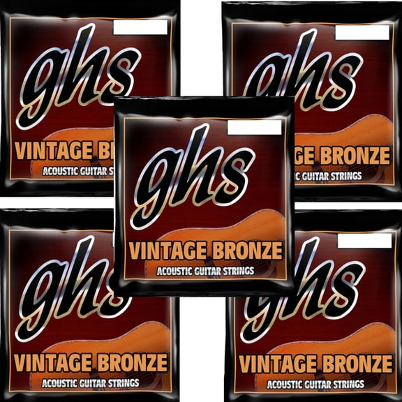 GHS Guitar Strings 5-Pack Acoustic Medium 13-56 Vintage Bronze