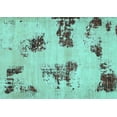 thumbnail image 1 of Ahgly Company Machine Washable Indoor Rectangle Abstract Turquoise Blue Modern Area Rugs, 2' x 5', 1 of 4
