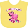 thumbnail image 3 of Inktastic I Love Hippos with Pink Hippo and Flowers Boys or Girls Baby Bib, 3 of 4