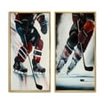 thumbnail image 2 of Designart "Game Face on the Hockey Rink II" Sport Hockey Framed Wall Art Set Of 2 - Red Sports Gallery Wall Frame Set For Home Decor, 2 of 6