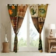 thumbnail image 4 of Rustic Deer Window Curtains Cabin Wild Animal Moose Elk Curtains & Drapes Country Lodge Cabin 30%-50% Blackout Curtains Pine Tree Maple Leaves Curtains Vintage Grunge Patchwork,42x63 inch, 4 of 6