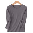 thumbnail image 4 of ClodeEU Women's V Neck Long Sleeve Thermal Underwear Top ,Cozy Warm Base Layer ,Women's Plus XXL, 4 of 4