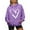 Purple, variant on Women S Sweat Shirts Zipper Jacket Women Hoodie Casual Long Sleeve Pullover Zippe Sweat Shirt Soft up Comfortable Sweatshirt For Hoodies Graphic Print Drawstring Pullover Hooded Purple M