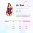 thumbnail image 7 of Doomiva Women One Piece Plus Size Swimsuit Leopard Print Scoop Neck Beachwear Crist Cross Straps Yellow 3XL, 7 of 7