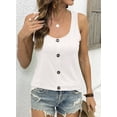 thumbnail image 6 of DOKOTOO Tank Tops for Women Summer Sleeveless Loose Fit Crewneck Tops Button Solid Color Basic Tee, 6 of 8