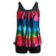 thumbnail image 4 of Gibobby Conjunto de bikini sexy Trajes de baño de dos piezas para mujer Camiseta sin mangas con estampado de puntos con trajes de baño Boyshorts(Azul claro,CH), 4 of 5