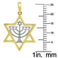 thumbnail image 5 of Precious Stars 14K Two-Tone Gold Star of David with Menorah Pendant - No Chain, Pendant Only, 5 of 6