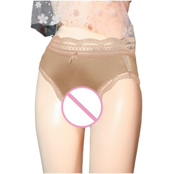 ibuvkizy Panties for Women Pants Womens Underwear,Ladies Soft Stretchy Briefs,Women's High Waist Sexy Lace Open Transparent Mesh Panties Briefs
