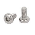 thumbnail image 2 of Tornillos de cabeza de botón T25 Torx de acero inoxidable 304 M5x10mm tono plateado 20 piezas, 2 of 2