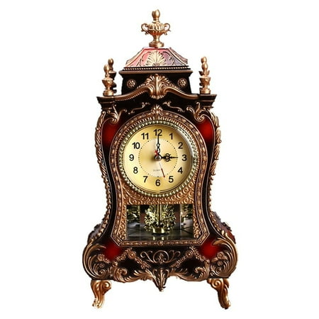 Vintage European Desk Clock with 12 Music Chimes Antique Table Decor